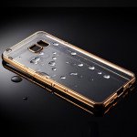 Wholesale Samsung Galaxy S6 Edge Plus Crystal Electroplate Hybrid Soft Case (Champagne Gold)